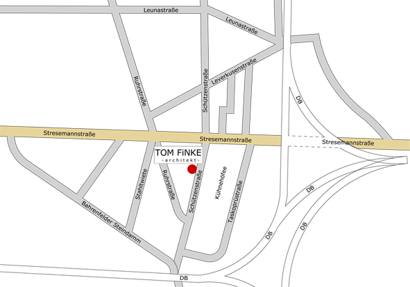 Anfahrtsskizze für das Büro von Tom Finke in der Sillemstraße 76a